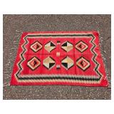 Red, Black, Cream, and Tan Geometric Accent Rug