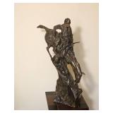Frederic Remington Style 'The Mountain Man' Western Bronze Tone Sculpture