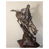 Frederic Remington Style 'The Mountain Man' Western Bronze Tone Sculpture