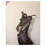 Frederic Remington Style 'The Mountain Man' Western Bronze Tone Sculpture
