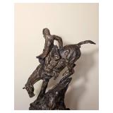Frederic Remington Style 'The Mountain Man' Western Bronze Tone Sculpture