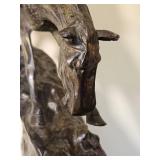 Frederic Remington Style 'The Mountain Man' Western Bronze Tone Sculpture
