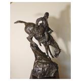 Frederic Remington Style 'The Mountain Man' Western Bronze Tone Sculpture