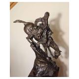 Frederic Remington Style 'The Mountain Man' Western Bronze Tone Sculpture