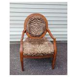 Animal Print Upholstered Accent Armchair