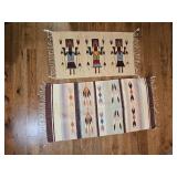 Southwestern Style Woven Accent Rugs Pair