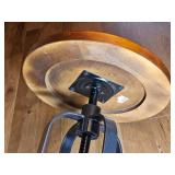 Industrial Style Adjustable Wood and Metal Side Table