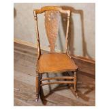 Vintage Oak Pressback Rocking Chair