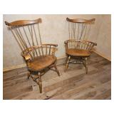 Nichols & Stone Windsor Comb Back Armchair Pair