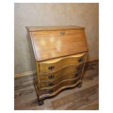 Slant Front Secretary Desk with Serpentine Drawers