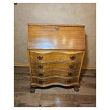 Slant Front Secretary Desk with Serpentine Drawers
