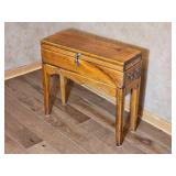 Vintage Wood Sewing Box on Stand
