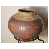 Casas Grandes Pottery Vessels with Iron Display Stand