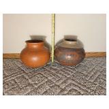 Casas Grandes Pottery Vessels with Iron Display Stand