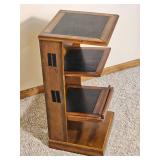 Tiered Wood and Black Panel Display Stand