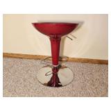 Glossy Red Adjustable Modern Bar Stool