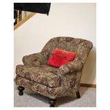 Paisley Pembroke Southern Furniture Accent Chair with Red Pillow