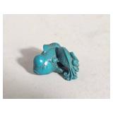 Small Turquoise Blue Carved Fish Figure