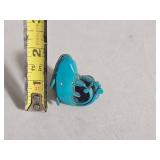 Small Turquoise Blue Carved Fish Figure