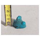 Small Turquoise Blue Carved Fish Figure