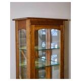 Stickley Cherry Glass Door Lighted Curio Cabinet