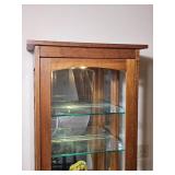 Stickley Cherry Glass Door Lighted Curio Cabinet
