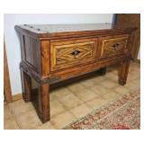 Rustic Spanish Revival Console Table Chest