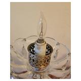 Pair of Ruby Red Glass Hurricane Accent Lamps