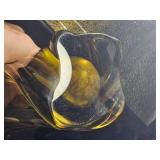 Tall Amber Swirl Art Glass Vase