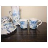 Handcrafted Pine Motif Studio Pottery Serving Collection