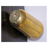 Large Hammered Brass Floor Vase with Rope Accent Detail