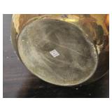 Large Hammered Brass Floor Vase with Rope Accent Detail