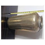 Large Hammered Brass Floor Vase with Rope Accent Detail