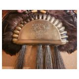 Turkey Feather Wall Fan Display with Tassel Accents