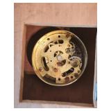 Ornately Carved Wooden Wall Clock with Chain Weights
