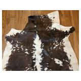 Brown and White Speckled Cowhide Rug