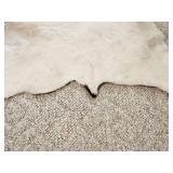 Small White Goat Hide Rug 34 x 34