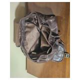 Dark Brown Leather Backpack Purse