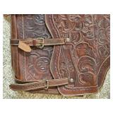 Vintage Tooled Leather Western Saddlebags