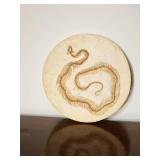 Round Fossil Snake Skeleton Wall Plaque