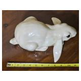 MCM Glossy White Ceramic Rabbit Figurine