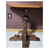 Antique Style Octagonal Wood Pedestal Accent Table