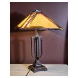 Mission Style Stained Glass Table Lamp