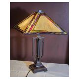 Mission Style Stained Glass Table Lamp