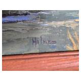 Signed Holmes Framed Duck Wildlife Painting