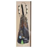 Signed Framed Feather Art with Eagle Motif