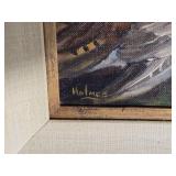 Signed Holmes Framed Fox & Pheasant Painting