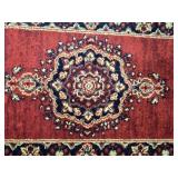 Red Oriental Style Runner Rug with Fringe