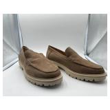 Brand New - ERIKA FAUX SUEDE LOAFER FLAT IN WIDE - Taupe Suede-size 8