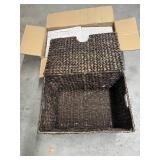 Best Choice Products 12x12in Pack of 5 Cube Storage Baskets, Water Hyacinth Multipurpose Collapsible Organizers, Handwoven Laundry Totes for Laundry, Living Room, Kids Room & Nursery - White